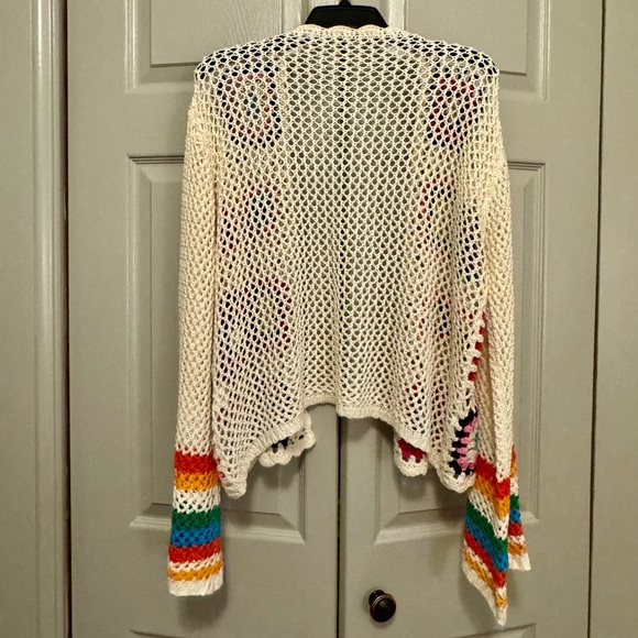 SHEIN Boho Multicolor Crochet Open-Front Cardigan - Picture 4 of 7
